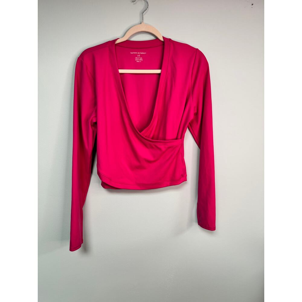 EUC! Harmony Balance Long Sleeve Wrap Top - Pink - Large
